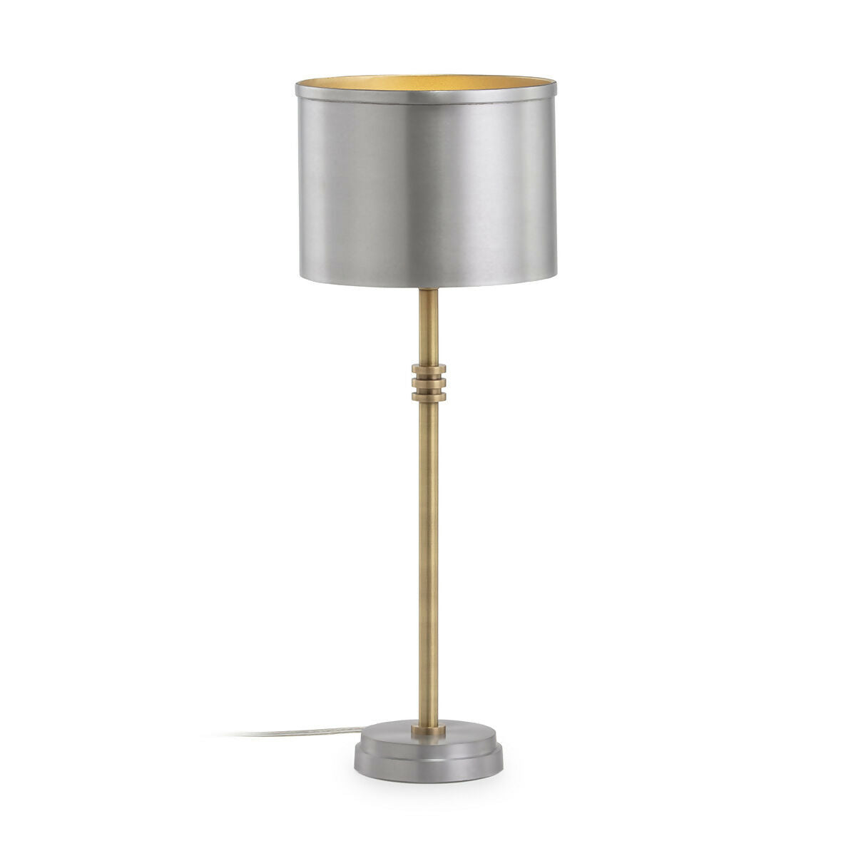 Lámpara de Sobremesa con pantalla 20x12x55 Metal Dorado/Plateado