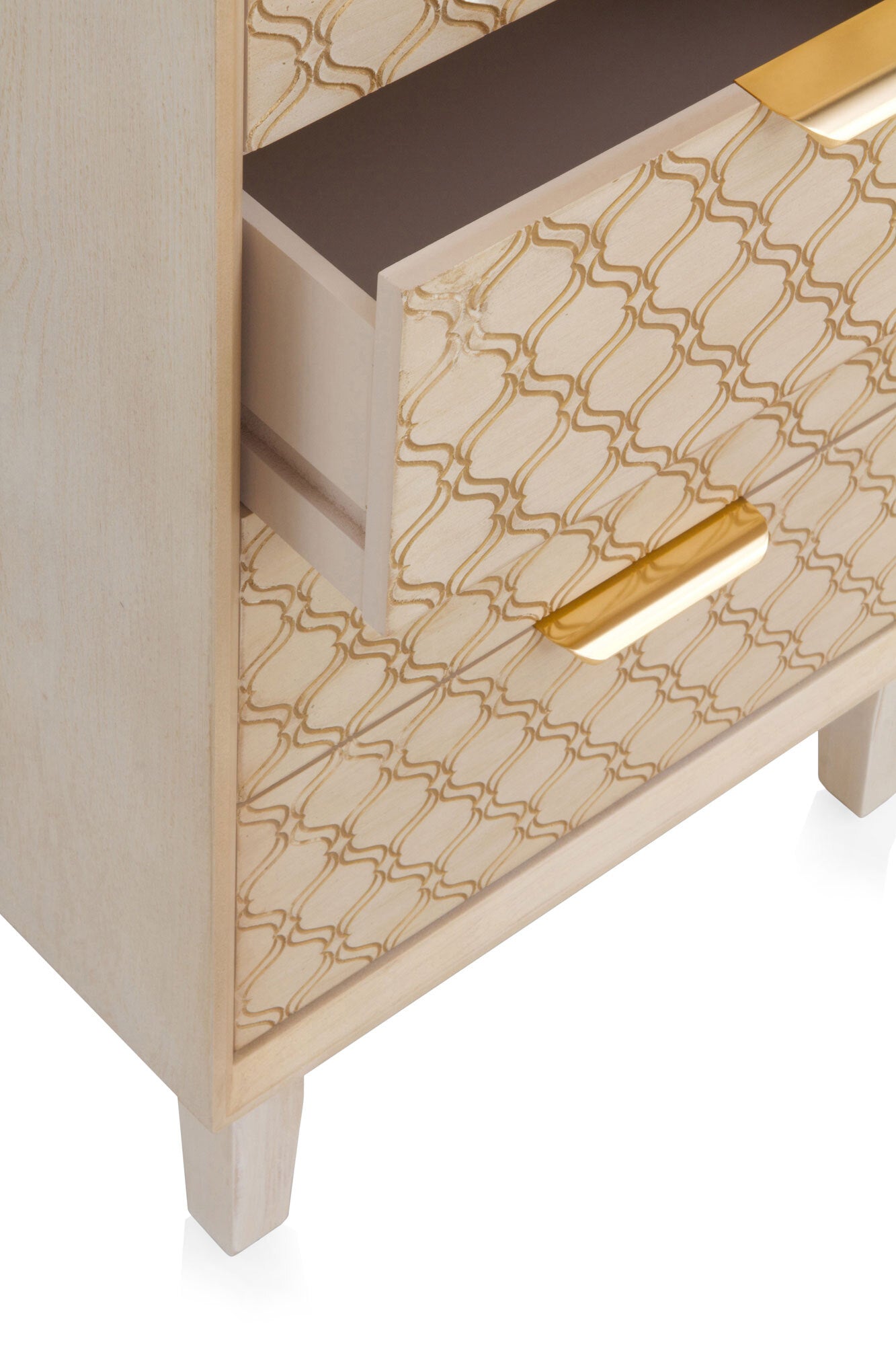 SINFONIER 5 CAJONES CHAPADO EN ROBLE ACABADO EN MARFIL