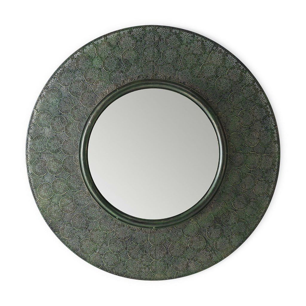 Espejo 86x5x86 Metal Oro/Verde