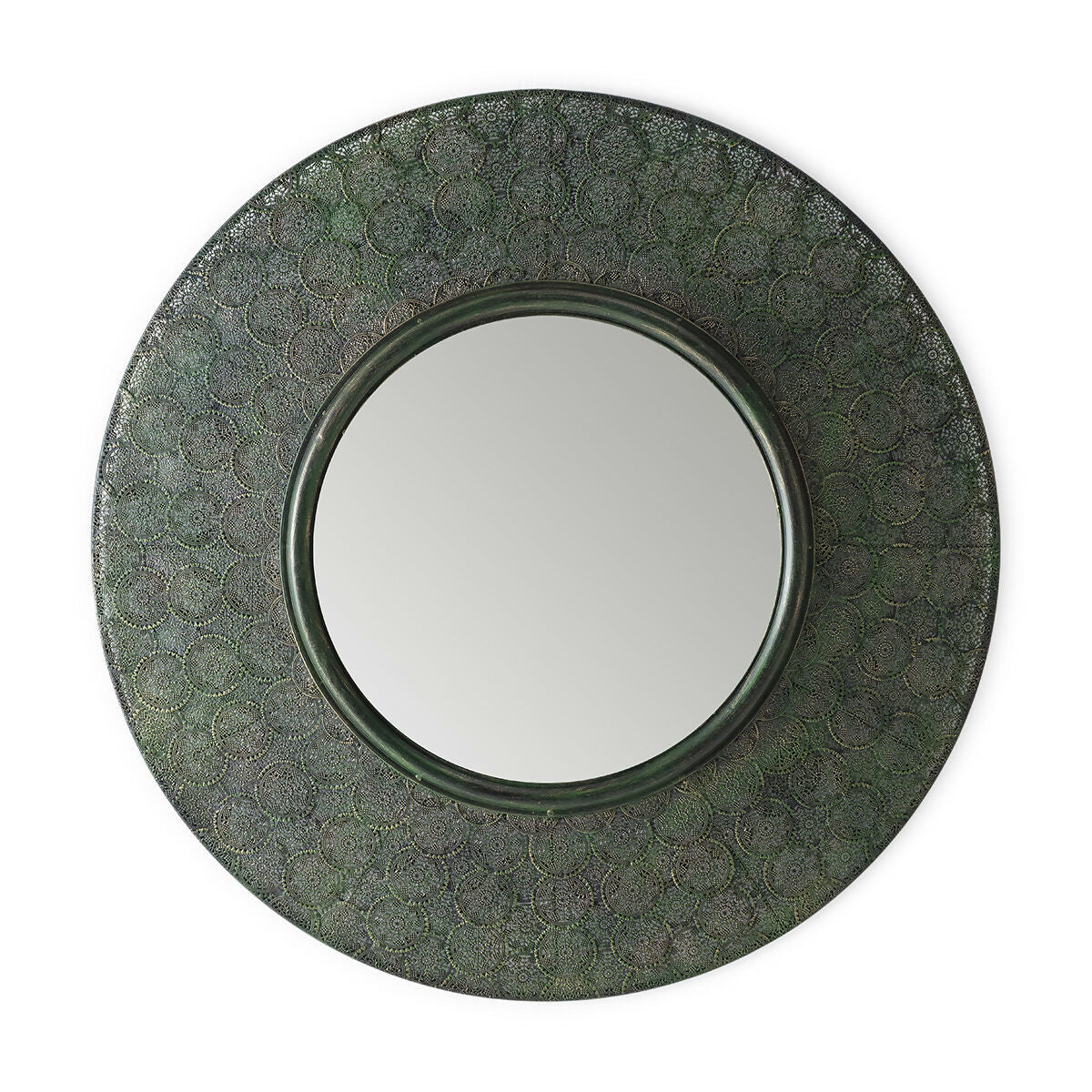 Espejo 86x5x86 Metal Oro/Verde