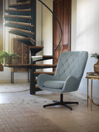 SILLON GIRATORIO TAPIZADO, PATAS METALICAS