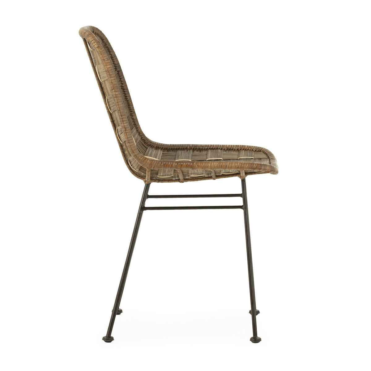 Silla 54,50x43,50x81 Mimbre/Metal -- Gris Lavado/Natural/Negro