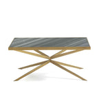 Mesa de Centro 106x60x47 Mármol/Metal Dorado