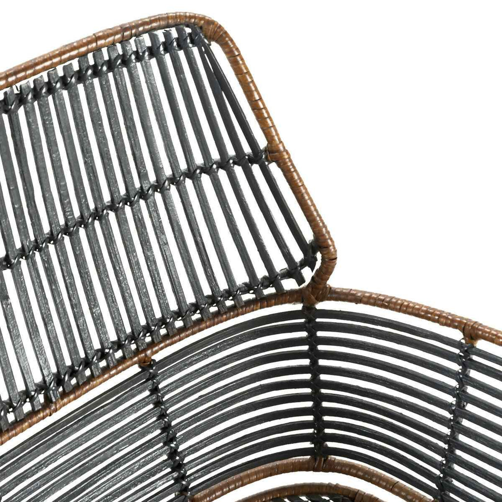 Silla 56x55x83 Metal/Mimbre -- Negro/Marrón