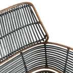 Silla 56x55x83 Metal/Mimbre -- Negro/Marrón