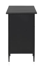 ESCRITORIO CON ESTRUCTURA METAL, PUERTA CON CRISTAL DE FORMA OVAL Y 2 CAJONES