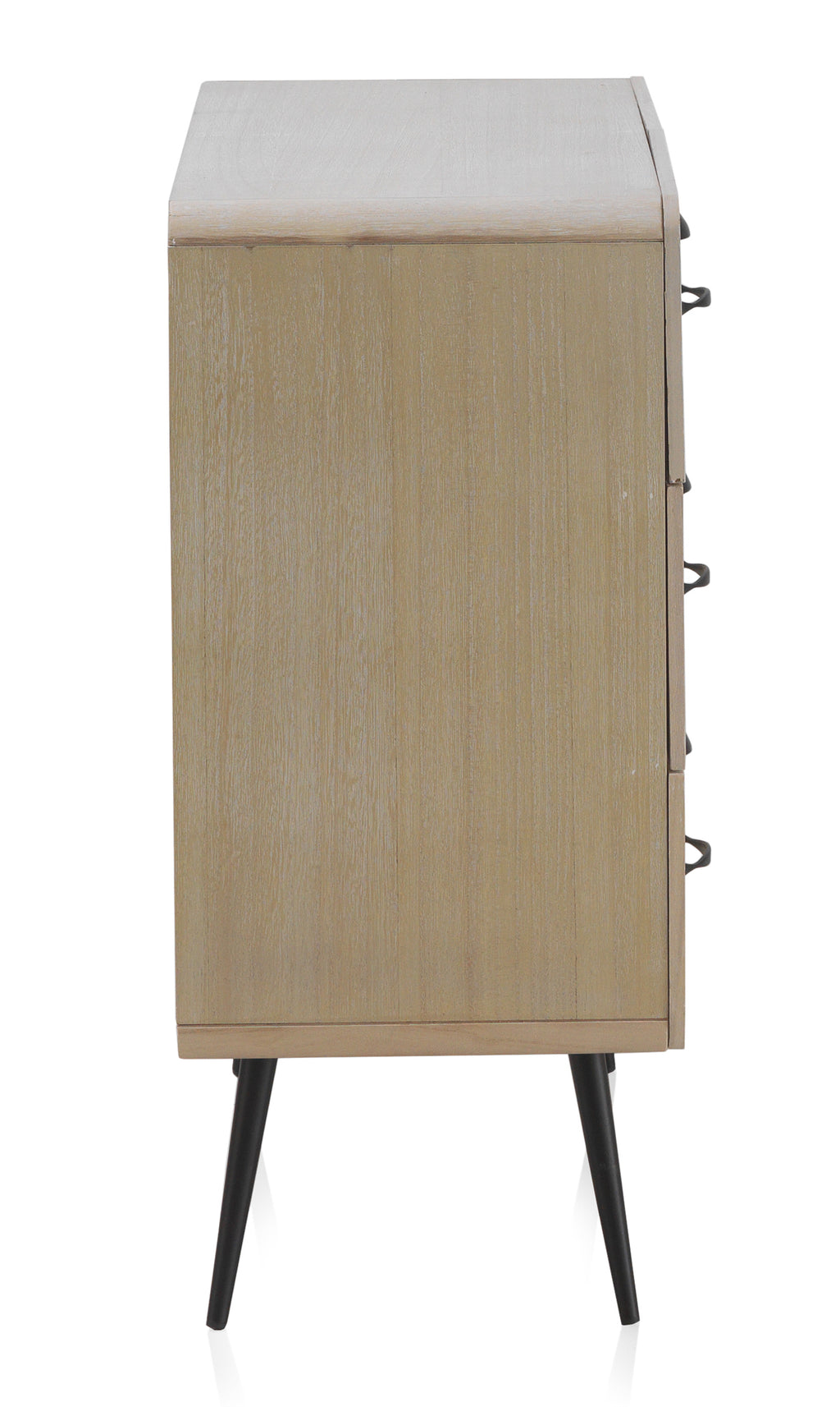 COMODA MADERA NATURAL PATAS METALICAS NEGRAS