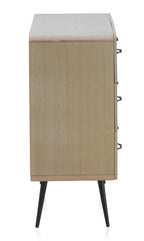 COMODA MADERA NATURAL PATAS METALICAS NEGRAS