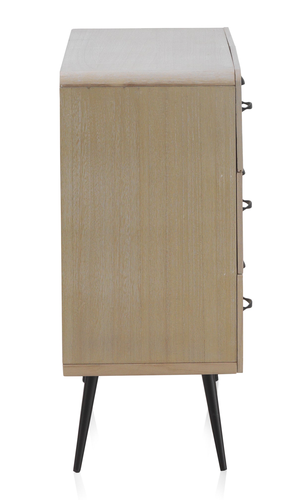 COMODA MADERA NATURAL PATAS METALICAS NEGRAS