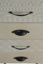 SINFONIER MADERA NATURAL 4 CAJONES PATAS METALICAS NEGRAS