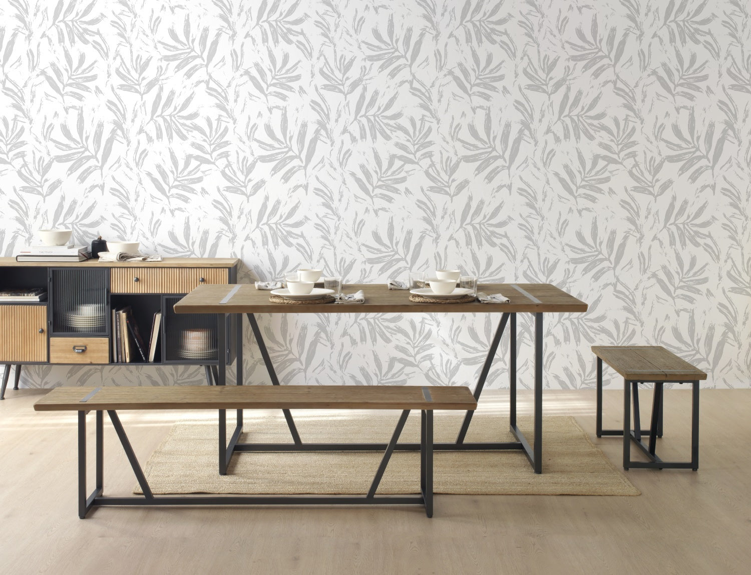 APARADOR METALICO CON SOBRE DE MADERA