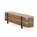 Mueble TV 175x40x50 Madera Arena/Metal Negro