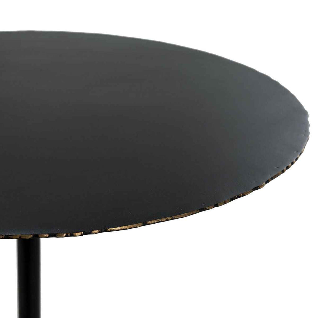 Mesa de Centro 81x81x47 Metal/Mármol Negro/Dorado