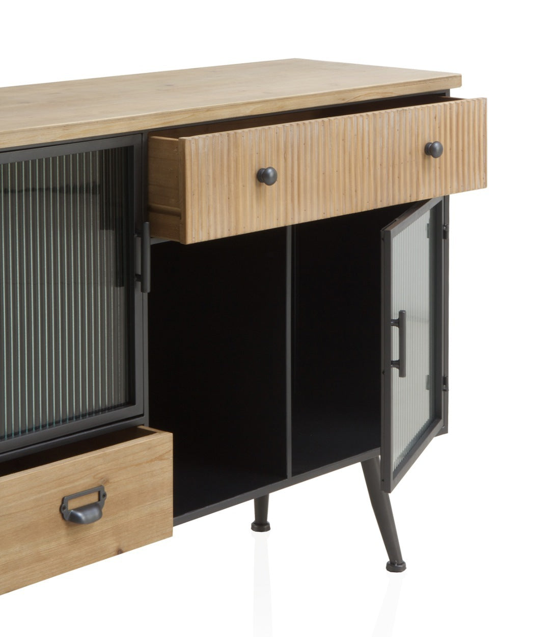 APARADOR METALICO CON SOBRE DE MADERA