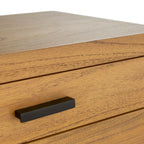 Mesita de Noche 55x40x55 Madera de Cedro/Metal -- Marrón Miel/Negro