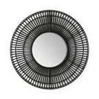 Espejo 70x8x70 Cristal/Mimbre Negro