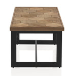 MESA CENTRO MADERA DE FRESNO CON PIE METALICO - (P30)