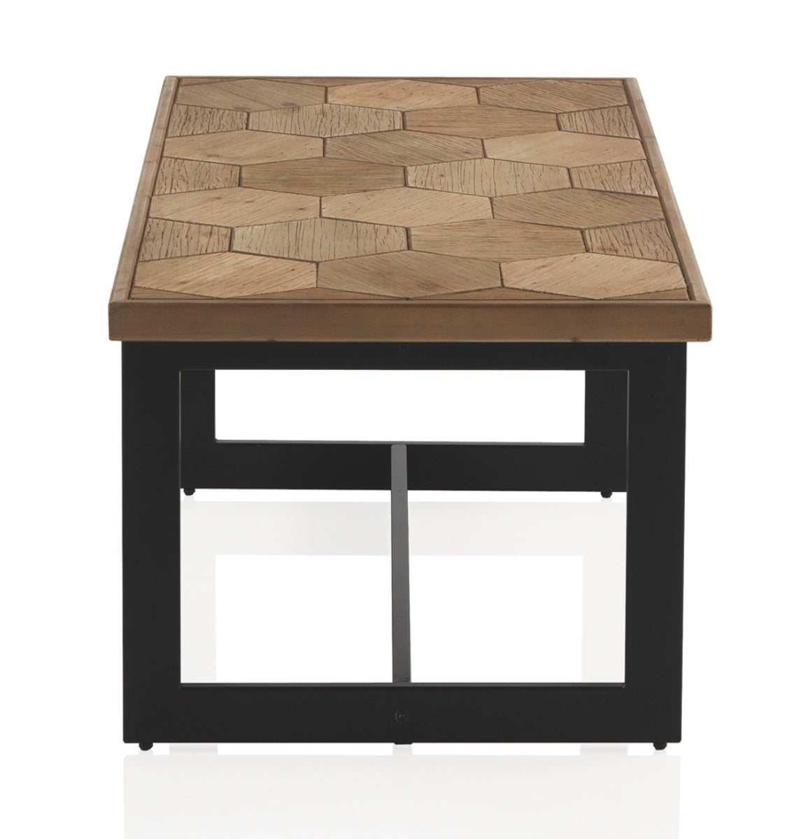 MESA CENTRO MADERA DE FRESNO CON PIE METALICO - (P30)