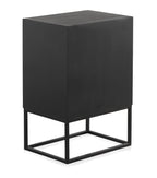 MESITA DE NOCHE MADERA LAMINADA 1 PUERTA CON BASE METALICA