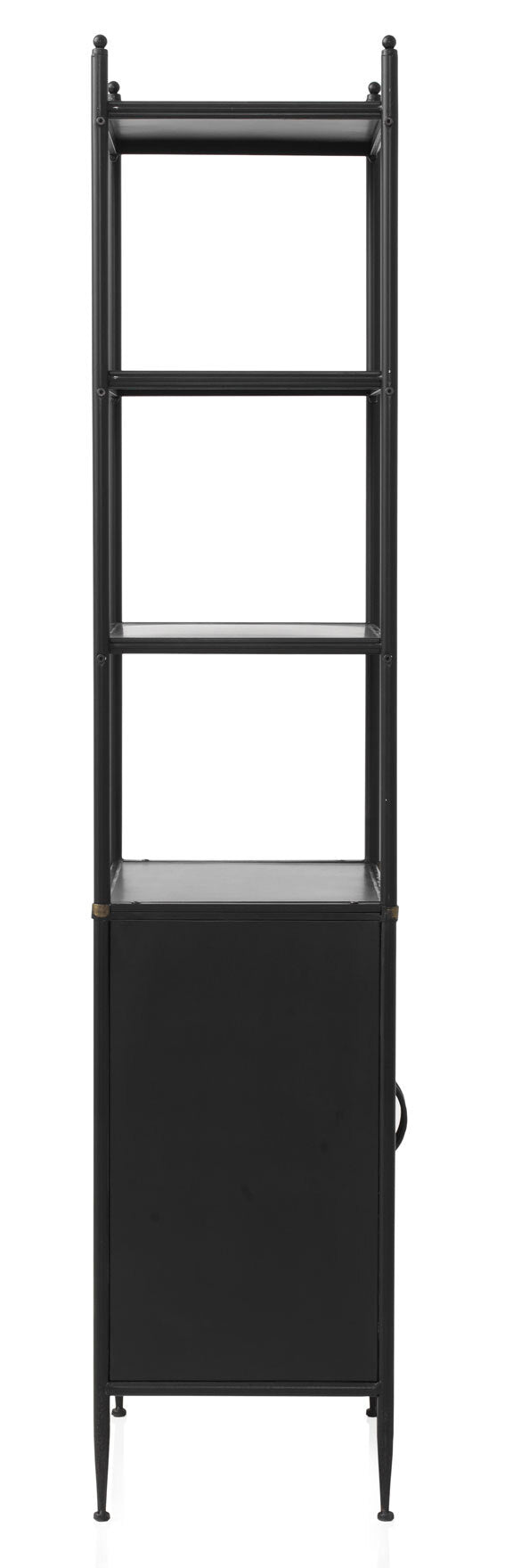 ESTANTERIA CON ESTRUCTURA DE METAL, PUERTAS CON CRISTAL DE FORMA OVAL